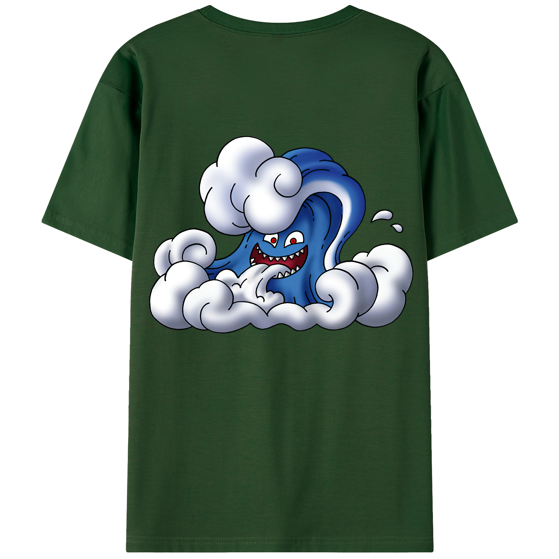 （画像用） ドラゴンクエスト Doragon Kuesuto Dragon Quest 綿100％半袖Tシャツ（背面プリント）